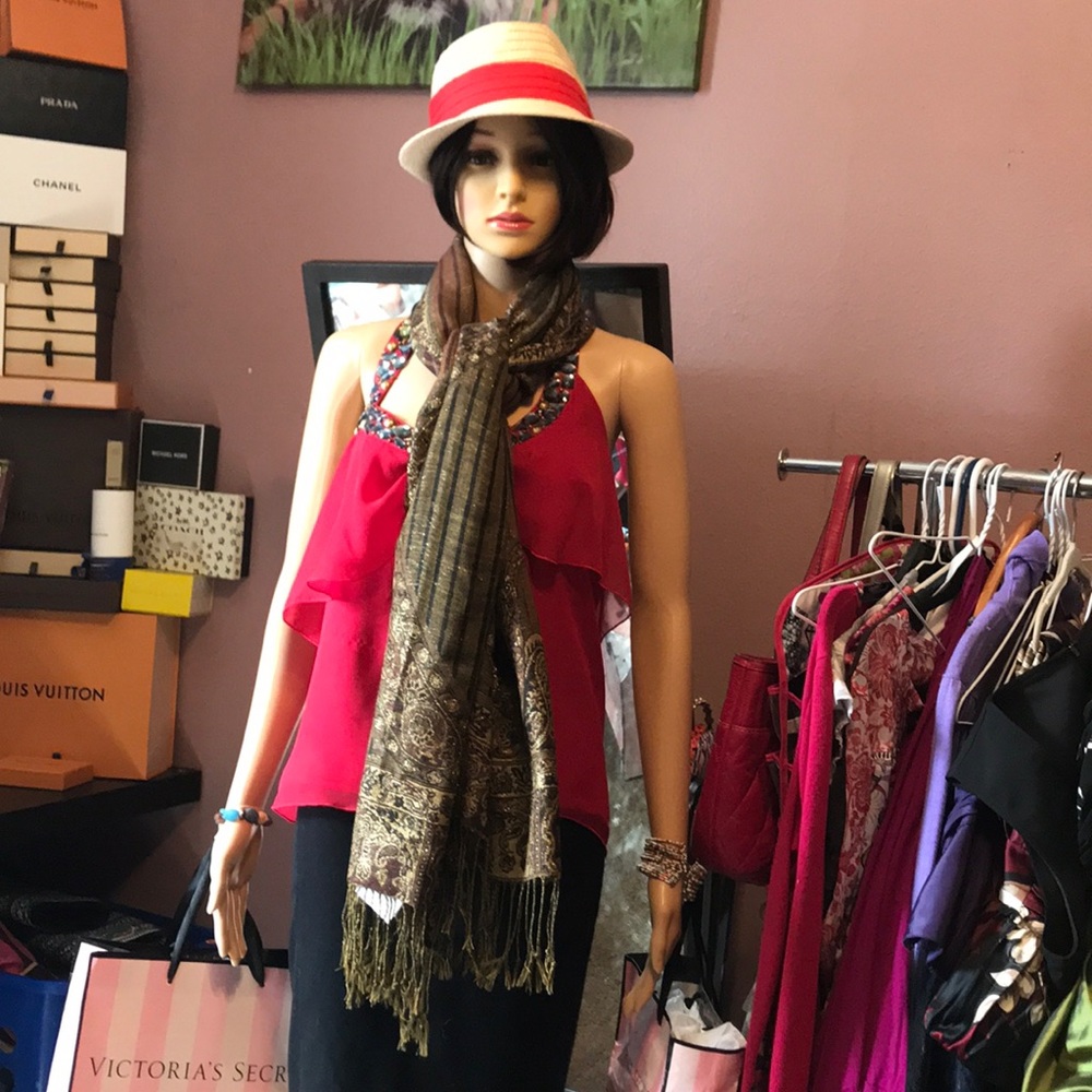 Nwt Pashmina scarf headband swimsuit coverup